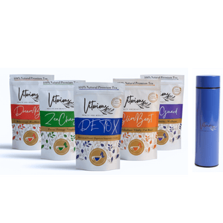 Ultimate Wellness Pack – All 5 Signature Teas & Stainless Steel Bottle | Vitorious - Vitorious