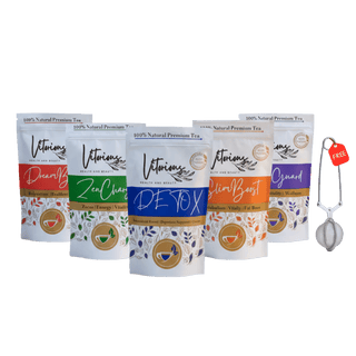 Complete Herbal Tea Collection — All 5 Teas & Free tea strainer | 150g each - Vitorious
